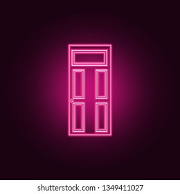 Entrance door icon. Elements of Door in neon style icons. Simple icon for websites, web design, mobile app, info graphics