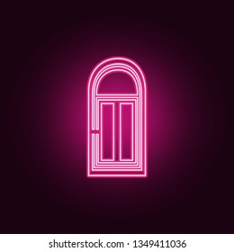Entrance door icon. Elements of Door in neon style icons. Simple icon for websites, web design, mobile app, info graphics