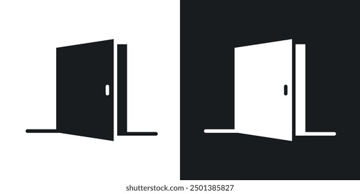 Entrance door icon in solid style