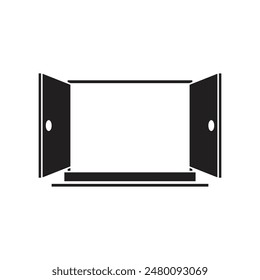entrance door icon vector template illustration logo design