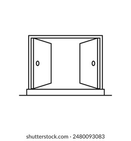 entrance door icon vector template illustration logo design