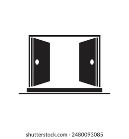 entrance door icon vector template illustration logo design