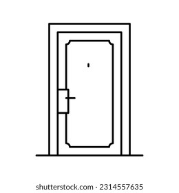 entrance door line icon vector. entrance door sign. isolated contour symbol black illustration