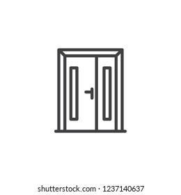 Entrance door outline icon. linear style sign for mobile concept and web design. Closed Doors simple line vector icon. Symbol, logo illustration. Pixel perfect vector graphics