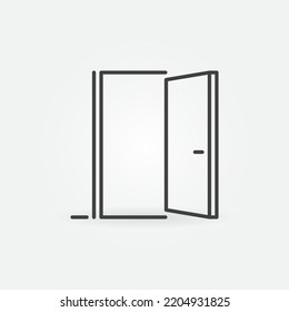 Entrance Door vector concept icon or symbol in thin line style