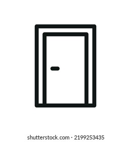Entrance door vector icon with editable stroke