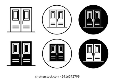 Entrance door vector icon set collection. Entrance door Outline flat Icon.