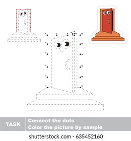Entrance. Dot to dot educational game for kids.