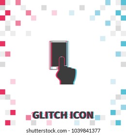 Entrance or exit  glitch effect vector icon.