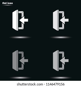 Entrance flat grayscale vector icon. Log in symbol.