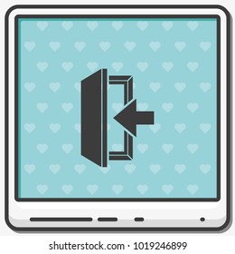 Entrance flat vector icon. Log in symbol.