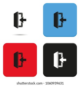 Entrance flat vector icon. Log in symbol.