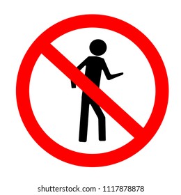 entrance is forbidden sing vector