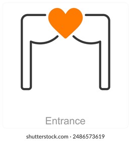 Concepto de icono de entrada y puerta