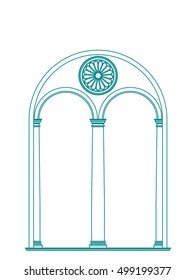  Entrance  gate  vector iron work green paint  on the white background