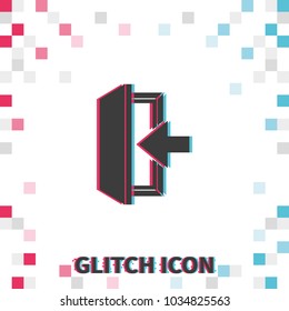 Entrance  glitch effect vector icon. Log in symbol.