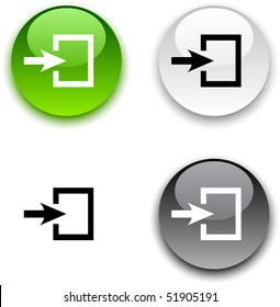 Entrance glossy round vector buttons.