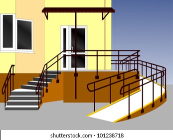 Entrance of a house. Vector Illustration