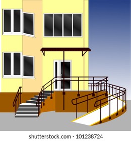 Entrance of a house. Vector Illustration