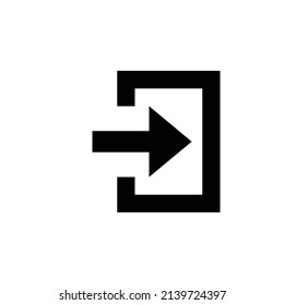 entrance icon. Flat style design isolated on white background.