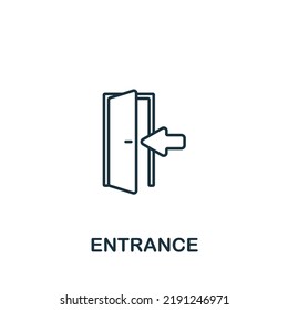 Entrance icon. Line simple Entrance icon for templates, web design and infographics