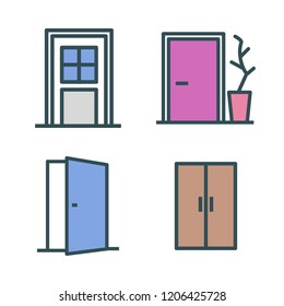 entrance icon set. vector set about door icons set.
