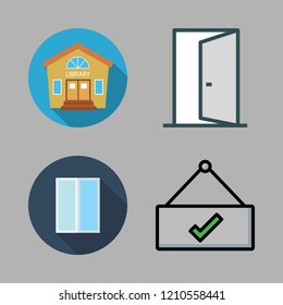 entrance icon set. vector set about door, open, entrances and house icons set.