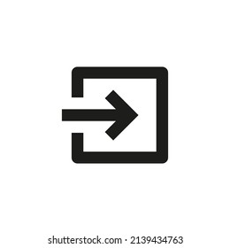 The entrance icon. Simple flat vector illustration on a white background.