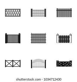 Entrance icons set. Simple set of 9 entrance vector icons for web isolated on white background
