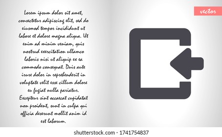 ENTRANCE  iconvector icon  , lorem ipsum Flat design