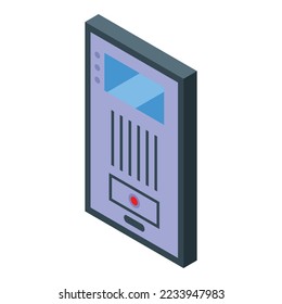 Entrance intercom icon isometric vector. Video door. Camera system