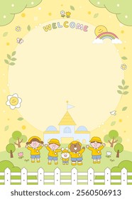 entrance into a school kindergarten
welcome