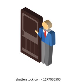 Entrance isometric left top view 3D icon