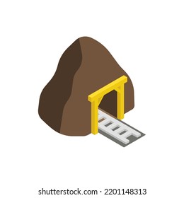 entrance to mine isometric icon.