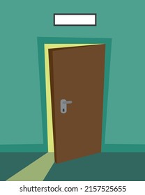 Entrance to office with open door