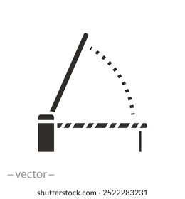 Einstiegsparkplatz, Absperrung Auto-Symbol, Mautstelle, flache Vektorgrafik