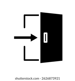 
Ícone do caminho de entrada. Sinal de entrada.  Elementos de design de qualidade. ícone da porta preto