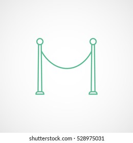 Entrance Pillars Green Line Icon On White Background