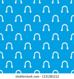 Entrance to railway tunnel pattern vector seamless blue repeat for any use