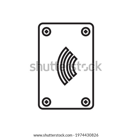 Entrance reader icon. RFID technology. Access control system element. Access card reader.