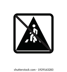 entrance road traffic sign must not cross the road vector icon eps 10