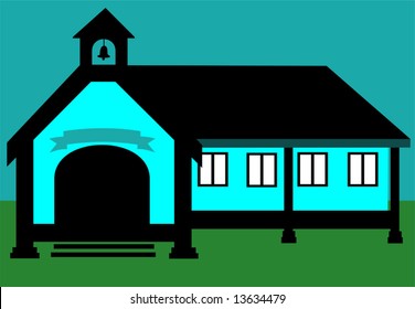 entrance of a school	