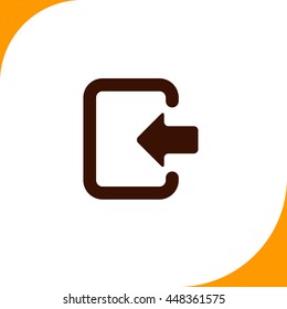 Entrance sign. Brown icon on white background