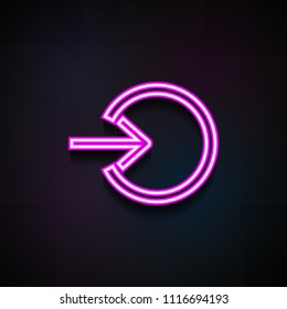 entrance sign icon. Element of Minimalistic  icons for mobile concept and web apps. Neon entrance sign icon can be used for web and mobile on dark gradient background
