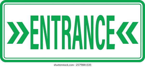 Entrance sign icon. Emergency entrance symbol on isolated transparent background. Safe condition symbol. Public information label Vector illustration. Editable stock.