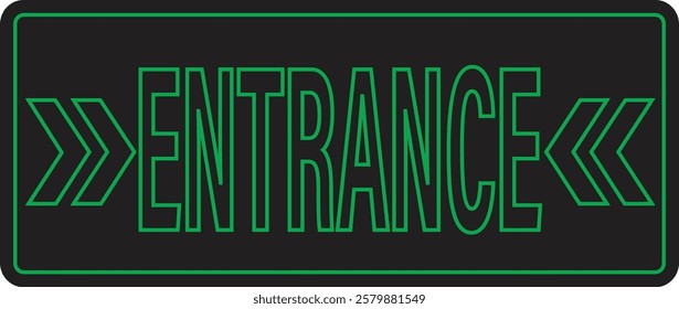 Entrance sign icon. Emergency entrance symbol on isolated transparent background. Safe condition symbol. Public information label Vector illustration. Editable stock.