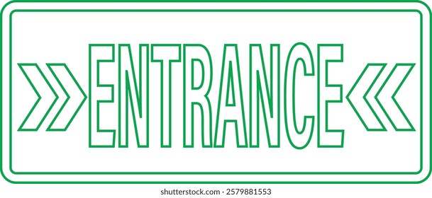 Entrance sign icon. Emergency entrance symbol on isolated transparent background. Safe condition symbol. Public information label Vector illustration. Editable stock.