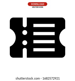 entrance ticket icon or logo isolated sign symbol vector illustration - high quality black style vector icons
