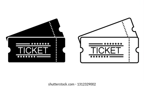 Entrance Ticket Silhouette Isolated On White Stock Vector (Royalty Free ...