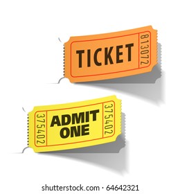 Entrance tickets. Vector.